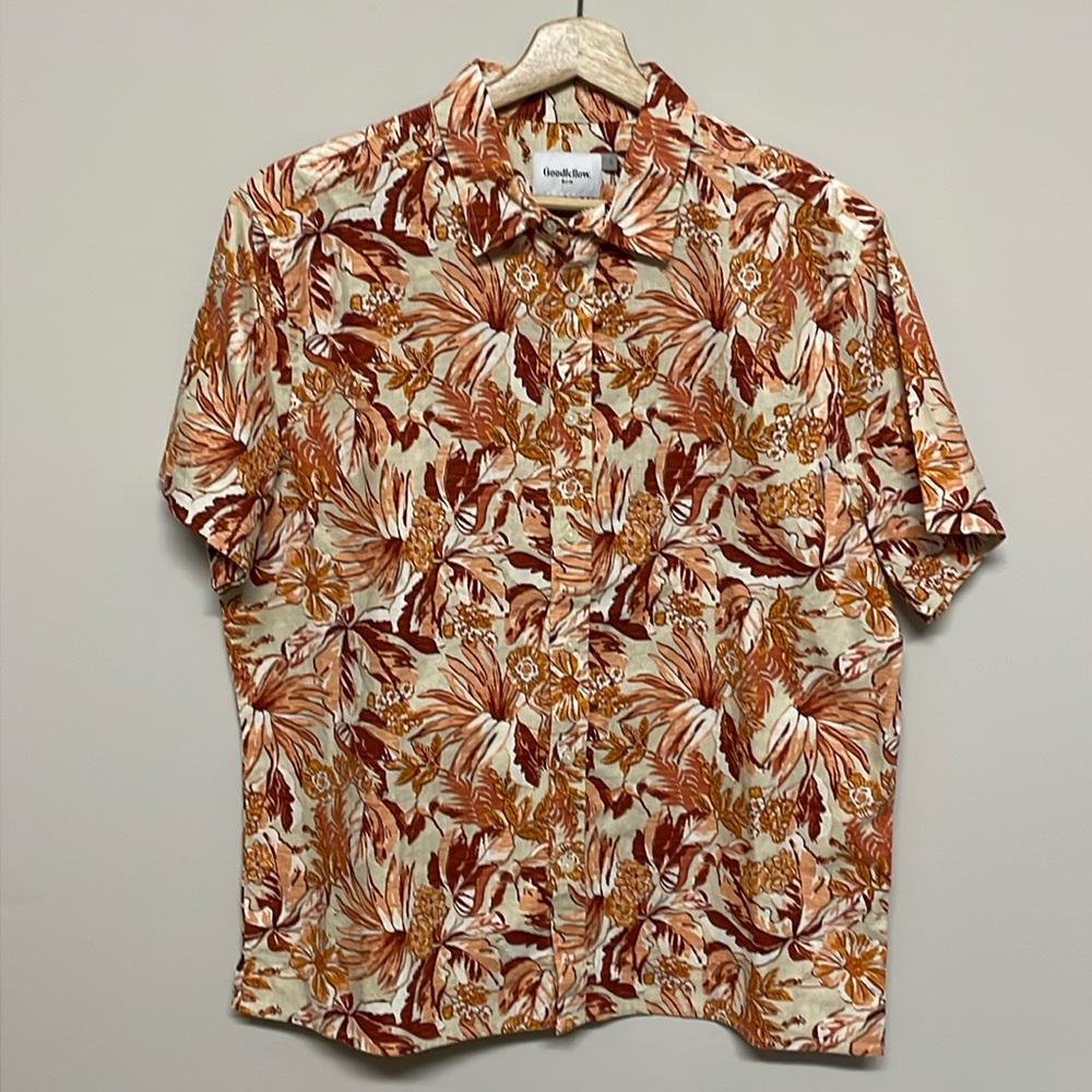 NWOT Linen Tropical Shirt